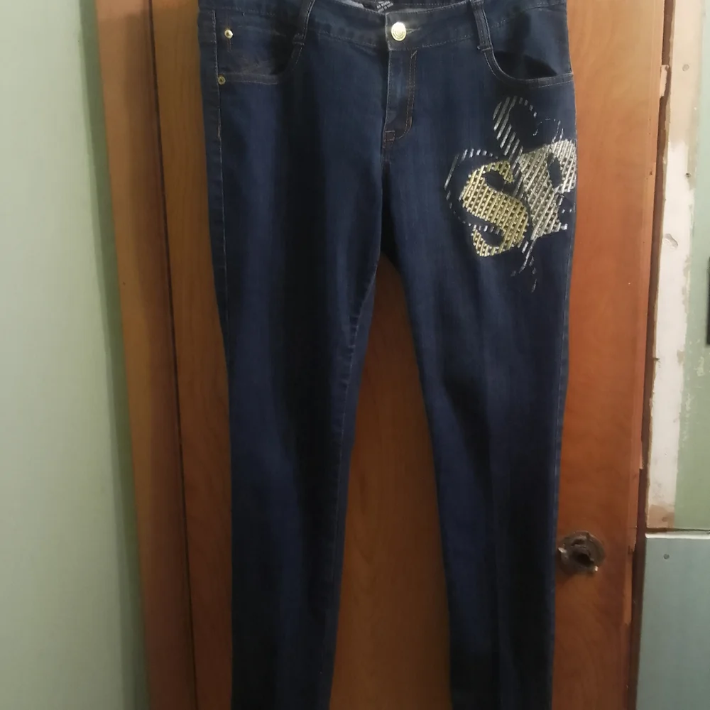 South Pole Y2K  Blue Skinny Jeans with‎ Embellished Logo